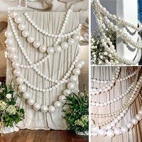 LANJO Guirlande de boules géantes en mousse élégante, décoration de mariage, pendentif chaîne de perles suspendue, blanc/argent, plusieurs tailles, utilisation extérieure, livraison rapide