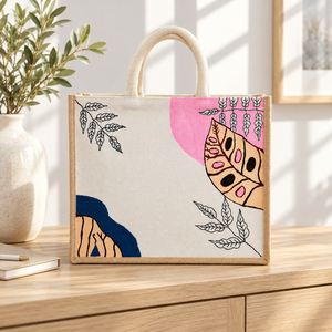Sac fourre-tout en jute naturel doré personnalisable, taille moyenne, fermeture éclair robuste, poignées en corde, logo personnalisé, shopping - Product Image 6