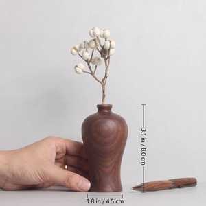 Wooden Handicraft Home Decoration Solid Wood Vase <b>Black</b> Walnut Wood <b>Small</b> Decorative Piece <b>Table</b> Top Decorative Vase - Product Image 6