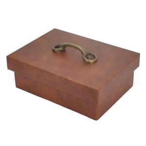 Luxury <b>Brown</b> <b>Box</b> With Silver Horse Bit Handle Decorative <b>Storage</b> Boxes & Bins Latest Arrival Genuine Leather Gift <b>Box</b> Customize - Product Image 4