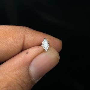 Lauren Marquise Lab Grown Diamond Threaded <b>Stud</b> Earring In 14K Solid Gold For <b>Helix</b> Lobe Piercing - Product Image 2