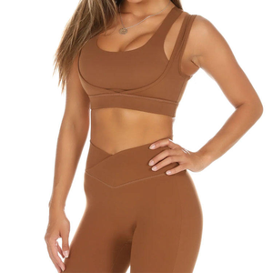 Backless Sports Bra Custom Women Seamless Yoga Crop <b>Top</b> Criss <b>Cross</b> Strappy Padded Fitness Running Workout High Support Gym Bra - Product Image 4
