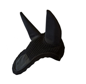 Voile anti-mouches respirante pour cheval avec logo personnalisé, en maille, pour l'équitation en extérieur, protection longue oreille, anti-mouches - Product Image 1
