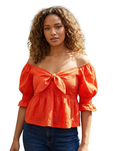 Elegante Top Corto Vintage de Algodón 100% para Mujer, Manga Corta, Estilo Casual para Exteriores, Tejido Transpirable y Ecológico para Verano - Product Image 3