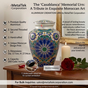 Exclusive New Unique Design Cremation Urn For Ashes Moroccan Casablanca Pattern Modern Funeral Decorative Memorial Urns & <b>Jars</b> - Product Image 5