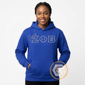 GREEK TREASURES Sudadera con Capucha para Mujer, Ligera, Cómoda, Diseño Personalizado con Logotipo, Invierno, Zeta Phi Beta, 100% Algodón, Transpirable, de Alta Calidad - Product Image 4