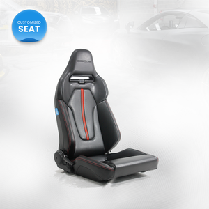 Chaise de jeu ergonomique à dossier haut en cuir PU, style course, inclinable, pour ordinateur, bureau, pivotante, pour gamer et cadre - Product Image 2
