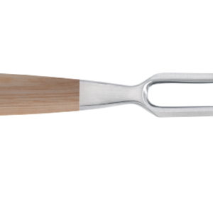 Fourchette à découper de 6,5 pouces en acier inoxydable à deux dents avec manche en bois de Pakka blond pour rôtir la dinde, le jambon et la volaille - Product Image 3