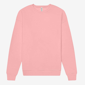 Sweat-shirt rose à col rond pour femme, manches longues, couleur unie, en coton tricoté, écologique, respirant, avec logo frontal, pour l'hiver/le printemps - Product Image 2