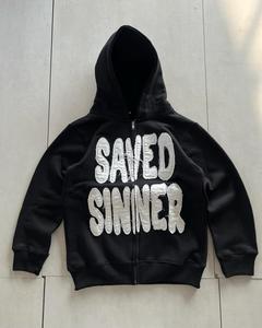 Wholesale High-Quality ODM/OEM Custom Factory Distressed <b>Wash</b> Hoodies with Letter Logo One-Stop Service for Brands - Product Image 1