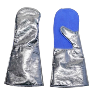 Gants de four robustes en cuir aluminisé, en tissu Para-Aramide épais, anti-vibration, avec manchette de sécurité, type mitaine, pour la protection contre les étincelles - Product Image 6
