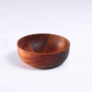 Bol de service rond en bois poli de qualité supérieure pour la maison et les hôtels, idéal pour les salades et la vaisselle de table - Product Image 1