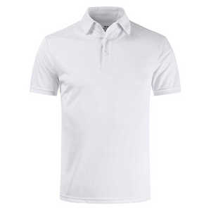 Camisa Polo Oxford Blanca para Hombre, Manga Corta, Transpirable, Corte Regular, Estilo Casual, Tejido de Tela - Product Image 1