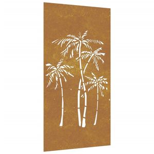 Decoración de Pared para Patio de Acero Corten de 41.3''x21.7'', Diseño Artístico Metálico de Palmera - Product Image 2