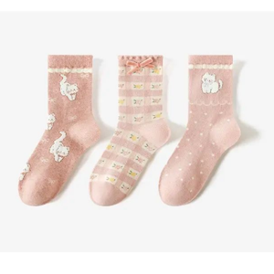Cute Crew Knitted Cotton Dress Girls <b>Socks</b> <b>Cartoon</b>/Fruit Design Anti-Slip Soft Stretchy Custom Logo for Daily Wear Wholesale - Product Image 6