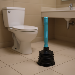 Dispositivo per sbloccare WC con manico blu e coppa in gomma per la pulizia di scarichi e lavelli 348085 - Product Image 3