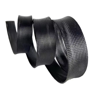 Manchon de protection personnalisable en PET noir tressé extensible de 19 mm, 25 mm, 32 mm pour la gestion des câbles - Product Image 1