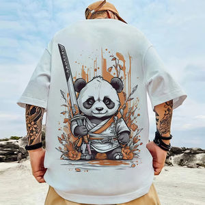 T-shirt unisexe imprimé 3D Panda personnalisé pour le Nouvel An chinois, décontracté d'été à manches courtes, coupe classique, écologique et respirant - Product Image 3