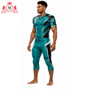 Tenue de football pour homme, vert sarcelle et noir, en polyester respirant, vêtement de sport, taille adulte, détection par aiguille - Product Image 6