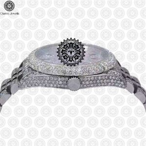 Montre de luxe Charm Jewells en acier inoxydable, boîtier rond de 38 mm, quartz analogique, lunette sertie de diamants, mode féminine - Product Image 2