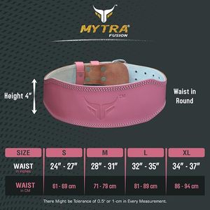 Cinturón de Levantamiento de Pesas Mytra Fusion Rosa, de Cuero Vacuno Genuino de 7mm, Resistente, Antideslizante, para Entrenamiento en Gimnasio y Soporte para Sentadillas - Product Image 6