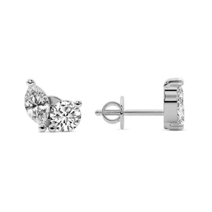 Pendientes de Diamantes de Laboratorio con Corte Princesa, Doble Brillo, 100% Naturales, en Oro de 14k/18k/20k, Elegantes y de Lujo, Marca Gema Creative - Product Image 2