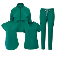 Ensemble de blouses et pantalons pour femmes, veste zippée, uniforme d'hôpital, tissu polyester-coton tissé de haute qualité