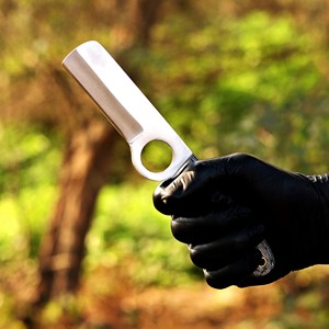 Couteau de camping Western Cowboy Bull Cutter, fait main, lame fixe en acier inoxydable 12c27, avec fourreau en cuir - Product Image 3