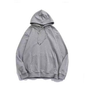 Sweat-shirt à capuche oversize pour homme, couleur unie, en molleton de coton, pull décontracté, sweat-shirt d'automne avec poche, coupe classique - Product Image 5