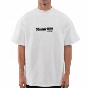 T-shirts pour hommes en coton 100% tricoté, écologiques, respirants, de haute qualité, personnalisables, grandes tailles, 240 g/m², coupe ample avec logo - Product Image 5