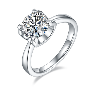 Anillo de Moissanita Solitario de Calidad Premium con Piedra Certificada de Color D VVS1 para Propuesta, Joyería Nupcial y Ocasiones Especiales - Product Image 2