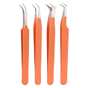 Ensemble de pinces à cils professionnelles en acier inoxydable pour les artistes en extensions de cils, avec pointes de précision, logo personnalisé OEM et faible MOQ - Product Image 1