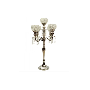 Porte-bougie en cristal de luxe à 5 bras |   Support de centre de table en métal pour Noël et Pâques, écologique, durable, pour la décoration de la maison, des fêtes et des dîners - Product Image 3
