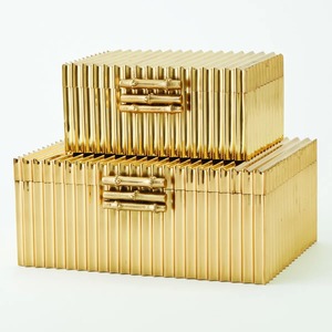 Luxury Metal Mirror Finished Gold Storage <b>Box</b> For Jewellery Makeup Organizer Rings Earrings And Cosmetics <b>Vanity</b> Table Storage - Product Image 1