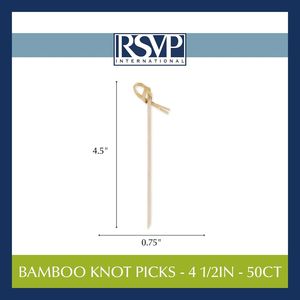 ไม้จิ้มค็อกเทลแบบปมไม้ไผ่ขนาด 4.5 นิ้ว จำนวน 50 ชิ้น สวยงามและย่อยสลายได้ เหมาะสำหรับเครื่องดื่ม เค้ก อาหารเรียกน้ำย่อย และใช้แทนไม้จิ้มฟัน - Product Image 2