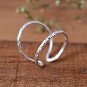 SHYAM JEWELRS Luxury Unisex 925 Sterling Silver Dotted Texture Splint <b>Ring</b> <b>Adjustable</b> Arthritis Joint Support - Product Image 2