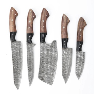 Juego de Cuchillos de Chef de Acero de Damasco Hechos a Mano con Diseño de Mango de Micarta y Madera, Cuchillos de Supervivencia y Caza A&M Enterprises - Product Image 1