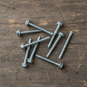 Vis de perçage métriques de qualité professionnelle, robustes, en acier au carbone, diamètre de la tête de 12 mm, tête à rondelle, galvanisées à chaud, marque PDC - Product Image 4