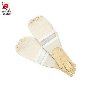 Tebukuro เสื้อผ้านิรภัยหนังสีขาว/เหลืองใส่สบายระบายอากาศแขนยาวสำหรับการเลี้ยงผึ้งทำงานเครื่องแต่งกาย - Product Image 5