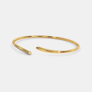 กำไลข้อมือแบบเปิดประดับเพชรทรงโค้งมน - Product Image 2