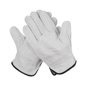Gants de travail en cuir de chèvre grainé fabriqués au Pakistan, avec pouce en relief, anti-coupure, anti-chaleur, antidérapants, compatibles écran tactile, pour chauffeurs et ouvriers. - Product Image 4