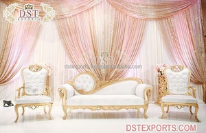 Stylish Wedding Sofa Set for <b>Indian</b> Weddings Maharaja White Sofa Set for Weddings Royal Sofa Set for Reception Stage - Product Image 6