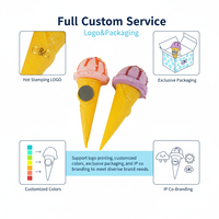 Vinilo Adhesivo para Refrigerador con Diseño de Helado Simulado, Bola de Helado Suave, Cono Crujiente, Decoración para Ventana, Postre, Pastel