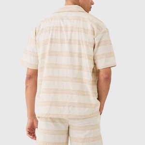 Conjunto de Camisa y Pantalones Cortos de Algodón de Lujo para Hombre, Transpirable, Tallas Grandes, con Manga Corta, Venta al Por Mayor, para Verano - Product Image 3