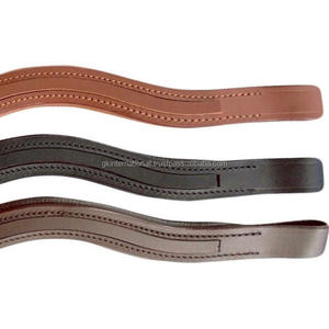 Nouveau canal vide rembourré cuir cheval sourcil bande toute forme noir havane marron véritable anglais selle cuir bride sourcil bande - Product Image 3