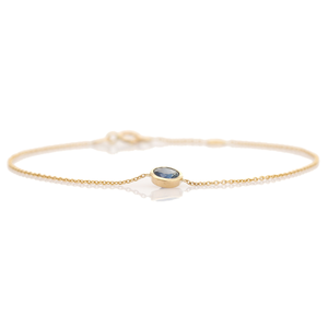 Pulsera de Oro Sólido de 14K con Zafiro Azul Engastado en Bisel, Precio Mayorista de Fábrica, Joyería Apilable para Uso Diario, Proveedor - Product Image 5