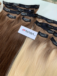 Cabello Natural Virgen con Clip, Color Natural, Alta Calidad, 100% Humano Real, Super Double Drawn, de un Solo Donante, Vietnamita, Marca NASA, Precio de Fábrica - Product Image 1