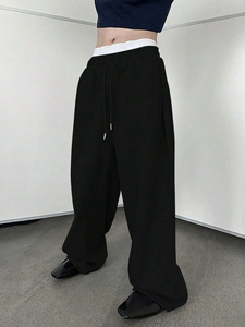 Ensemble de pantalons cargo Y2K amples et surdimensionnés en toile coupe-vent respirante avec cordon de serrage pour hommes et femmes - Product Image 3