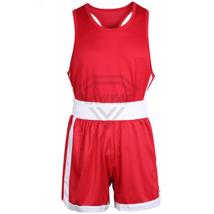 Ensemble de débardeur et short de boxe noir pour hommes, vêtements de sport respirants et élastiques, équipement de protection, style à enfiler, couleur unie, taille adulte - Product Image 6