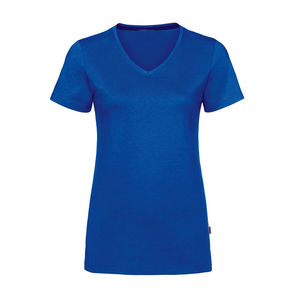 เสื้อยืดคอกลมสีขาวล้วนสำหรับผู้หญิง พิมพ์โลโก้ตามสั่ง เสื้อยืดคอวีผ้าฝ้ายสำหรับผู้หญิง - Product Image 3